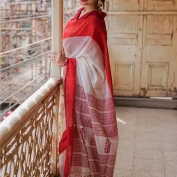 YAMUNE Woven Design Zari Pure Cotton Handloom Chanderi Saree image 3