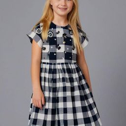 Cherry Crumble Girls Checked Fit & Flare Dress-picture-3