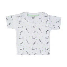 MeeMee Infants Typography Printed Cotton Dungaree WIth Round Neck -Shirt image 4