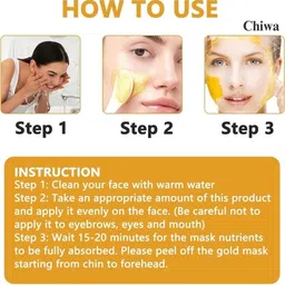 CHIWA Set Of 2 Gold Peel Off Mask & Brush - 120 ml Each image 2