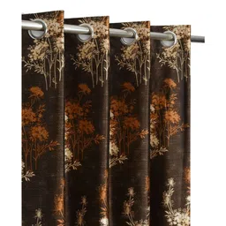 GEET CREATIONS Brown & Beige Set of 2 Ethnic Motifs Room Darkening Window Curtain image 5