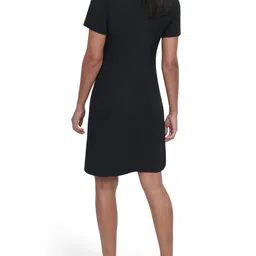 DKNY Womens Solid V Neck Stretchable Tshirt Dress image 5