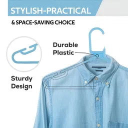 Aura 12-Pcs Blue & Cream European Style Multi-Purpose Clothes Hanger image 2