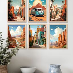 Kotart Brown & White 6 Pieces Wooden Abstract Wall Arts-picture-9