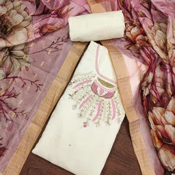 KALINI Embellished Unstitched Dress Material-picture-16