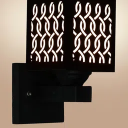 Gojeeva Black Wood Square Wall Lamps image 4