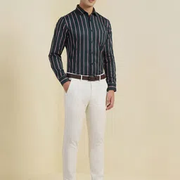 Allen Solly Men Slim Fit Spread Collar Vertical Striped Cotton Formal Shirt image 3