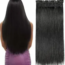 VIEWS Women Black Straight Clip-In Locks Hair Extension 24 inch-picture-25