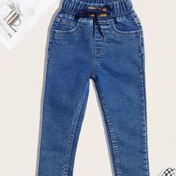 YK Girls Jogger High-Rise Light Fade Embroidered Jeans-image-97