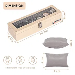 Kuber Industries 3-Pcs Cream-Coloured & Grey Wrist Watch Organiser Box image 5