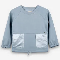 Purple United Kids Girls Colourblocked Long Sleeves Sweatshirt-image-53