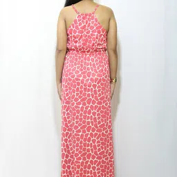 lola  dola Lola Dola Animal Print Halter Neck Maxi Dress image 4