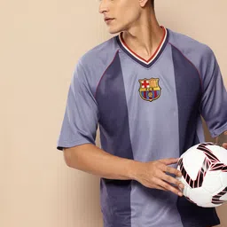 FC Barcelona Colourblocked V-Neck Sports T-shirt-picture-41