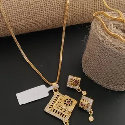 V.K.PAYAL.JEWELLERY Gold-Plated Artificial Stones Studded Necklace & Earrings-picture-39