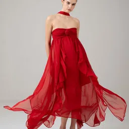 SOTBELLA Love EditWomen Ruffles Applique Strapless Bandeau Maxi Dress-picture-29