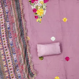 KALINI Embroidered Unstitched Dress Material image 3