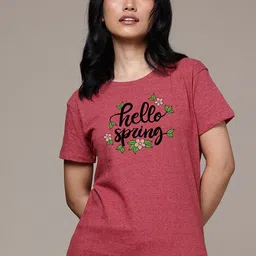 Moda Rapido Women Typography Printed Round Neck T-shirt-image-65