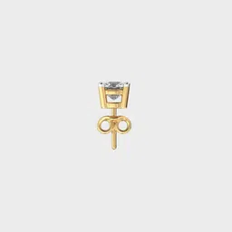 Jewelbox Men 18Kt Gold Round Stud Earring With 0.44 Carat Diamond - 0.88 g image 5