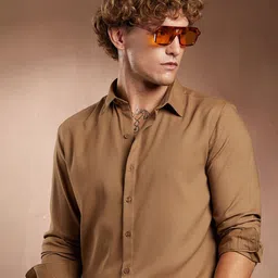 Campus Sutra Comfort Waffle-Weave Self Design Regular Fit Casual Shirt image 2