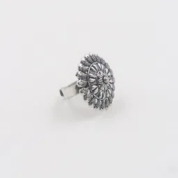 NAMAN ARTS Silver-Plated Oxidized Finger Ring image 2