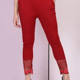 CORSICA Women Slim Fit Cotton Trouser-image-3