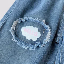 StyleCast x Revolte Girls Slim Fit Mid-Rise Mildly Distressed Heavy Fade Applique Jeans image 3