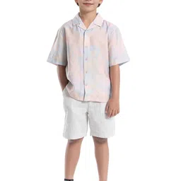 RARE ONES Boys Abstract Printed Cuban Collar Casual Shirt-picture-49