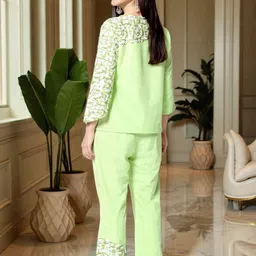 KYVO Chambray Cotton Stylish Top With Matching Pant Co-Ords image 4