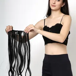 MEGARICH Set Of 6 Clip-In Curly Scalp Topper Hair Extension - Black - 24 Inch-picture-33