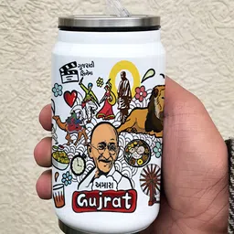 Indigifts White Single Stainless Steel Water Bottle-picture-30