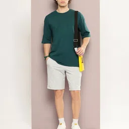 PockMAN Men Bio Finish Solid Round Neck Cotton Oversized T-shirt image 4