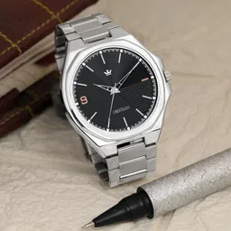 CRESTELLO Men Dial & Stainless Steel Bracelet Style Straps Analogue Watch CR-GR043-BLK-CH-picture-13