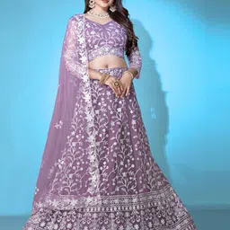 VARNI FABRICS Embroidered Semi-Stitched Lehenga & Unstitched Blouse With Dupatta-picture-13
