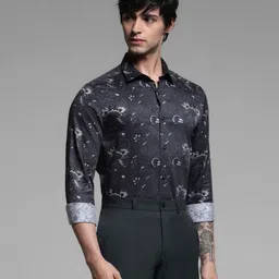 Jack & Jones Men Spread Collar Floral Printed Cotton Slim Fit Casual Shirt-picture-13