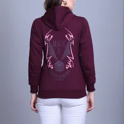 Roadster Women Purple Printed Fleece Sweatshirts-picture-37