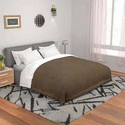 Myntra Elegant Homes Comforters Brown & White 300 GSM Reversible Double Bed Comforter image 4