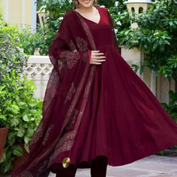 Anni Designer Women Floral Regular Kurta with Trousers & With Dupatta image 3