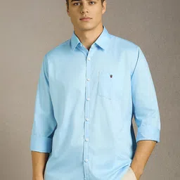 Louis Philippe Sport Men Solid Spread Collar Pure Cotton Casual Shirt-image-39