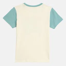 Blue Giraffe Boys Colourblocked Pure Cotton T-shirt image 3