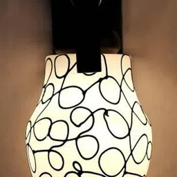 Somil Premium Designer Glass Wall / Night Lamp Elegant & Stylish Dcor Accent for Modern Interiors, color- Black, White, Size:- 19 X 32 X 29.5 CM-image-74