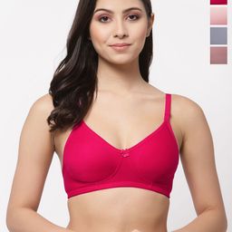 College Girl CG1301 Women Pack Of 4 Full Coverage Non Padded T-shirt Bra-picture-24