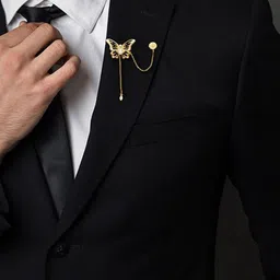 GIVA Men Gold Brooch image 5