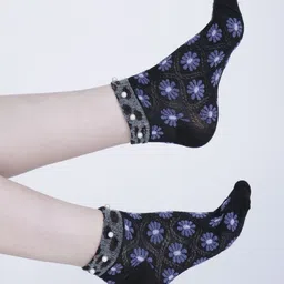 Dollar Women Cotton Pack Of 3 Patterned Ankle Length Socks image 3