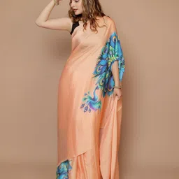 Anouk Ethnic Motifs Printed Satin Saree image 2