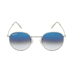 Ted Smith Unisex Blue Lens & Silver-Toned Round Sunglasses with image 3