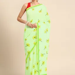 BUTA BUTI Floral Pure Cotton Saree image 1
