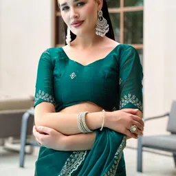 Mitera Woven Design Poly Chiffon Saree image 5