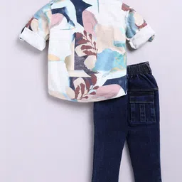 LITTLE COLLARS Boys Printed T-shirt and Shirt with Trousers image 4