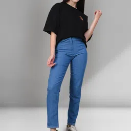 Ira Collections Women Comfort Boyfriend Fit High-Rise Stretchable Jeans-image-1