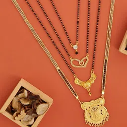 Bhanu diam Gold-Plated Brass Mangalsutra-picture-35